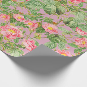 Papel de Presente Rosa Vintage em Lilás Pó em Tom