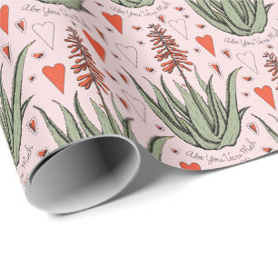 Papel De Presente Rosa Você Vera Muito Laranja Na Planta E Coração
