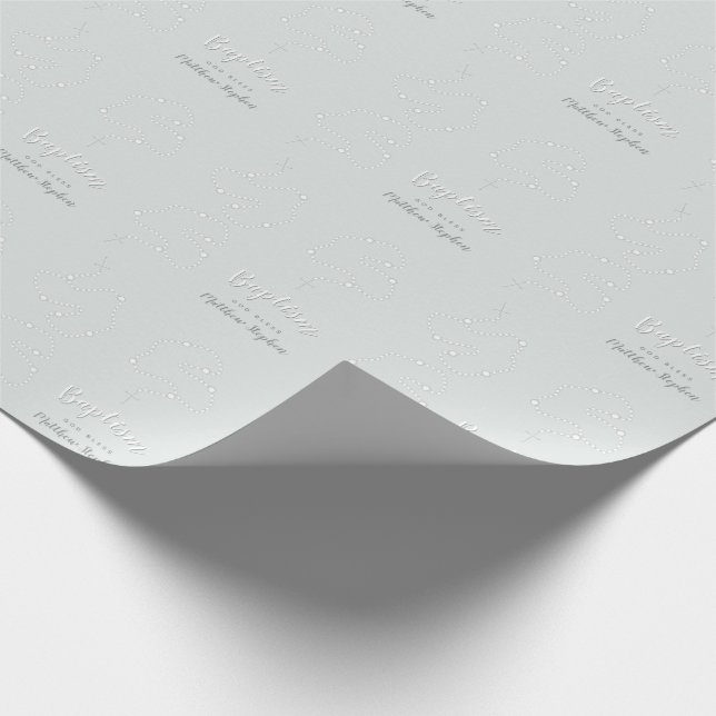 Papel De Presente Rosário Batismo no Azul Pó (Ponta)