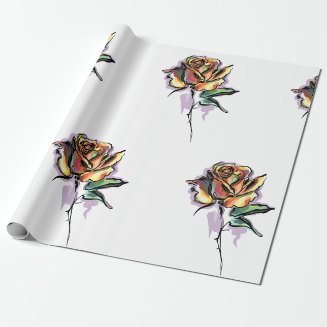 Papel De Presente Rosas (Desenrolado)