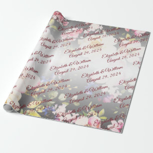 Papel De Presente Rosas Amarelas Cor-de-Água Rosa,borradas,desfocada