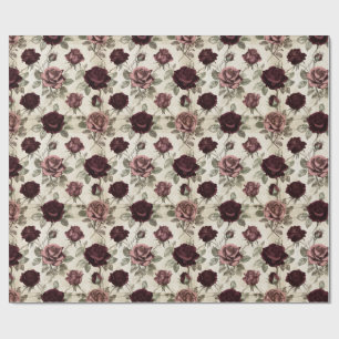 Papel De Presente Rosas Antigas