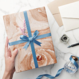 Papel De Presente Rosas aquarela casamento moderno festa bege