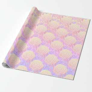 Papel De Presente Rosas brancos coloridos 2