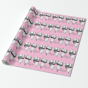Papel De Presente rosas claro personalizadas de Arco Silver