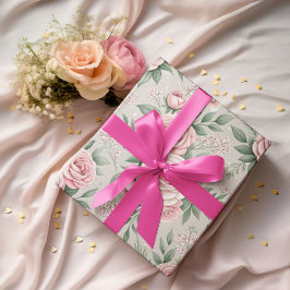 Papel De Presente Rosas Cor-de-Rosa da Mãe