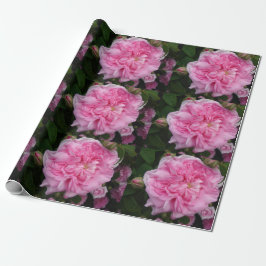Papel De Presente Rosas cor-de-rosa Vintage flores Molho floral