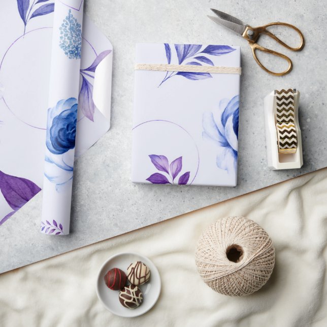 Papel De Presente Rosas de aquarela 31 (Artesanato)