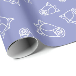 Papel De Presente Rosas de Casamento Graciosas Design Simples Sem Co