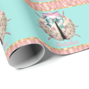 Papel De Presente Rosas de damybug e violetas florais bonitos