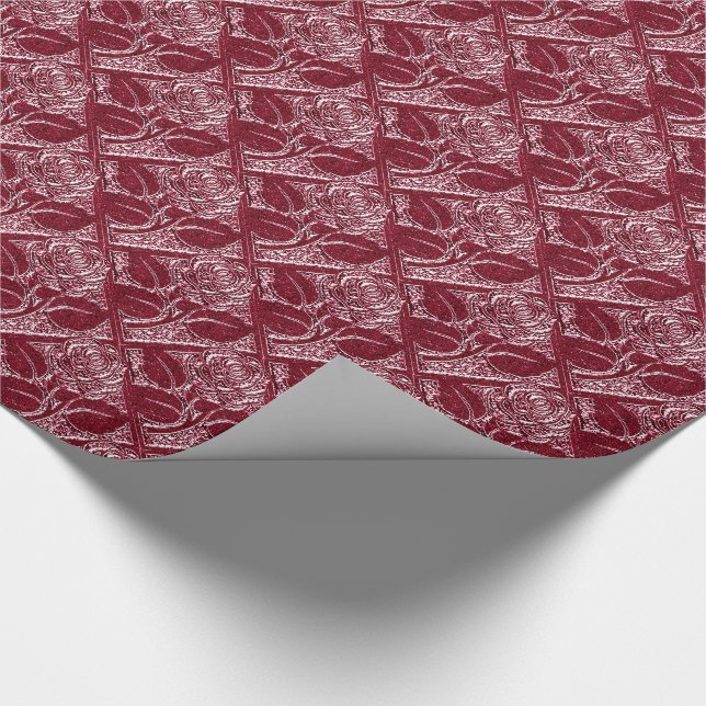 Papel De Presente Rosas De Metais-16-Papel De Enrolamento Para Prese (Ponta)