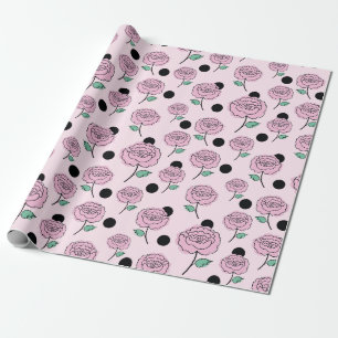 Papel De Presente Rosas e pontos.