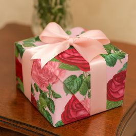 Papel De Presente Rosas Elegantes Floral Vintage