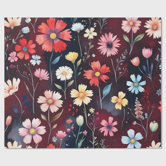 Papel De Presente Rosas em Flor (Aberto)