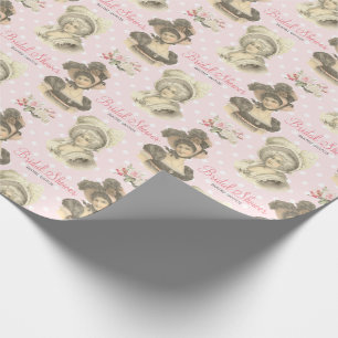 Papel De Presente Rosas franceses do rosa do chá de panela do