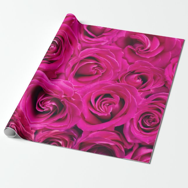 Papel De Presente Rosas Rosa (Amor e Romance) (Desenrolado)
