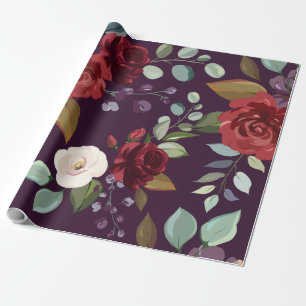 Papel De Presente Rosas roxos roxos de papel de 60 lb Dourados Ge