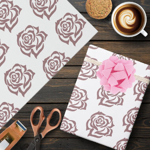 Papel De Presente Rosas Tribais Rosa