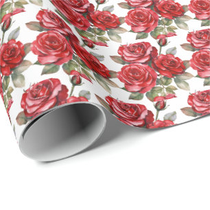Papel De Presente Rosas Vermelhas