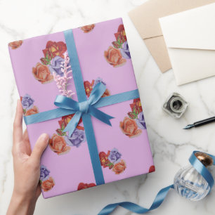 Papel De Presente rosas vermelhas e rosas florais