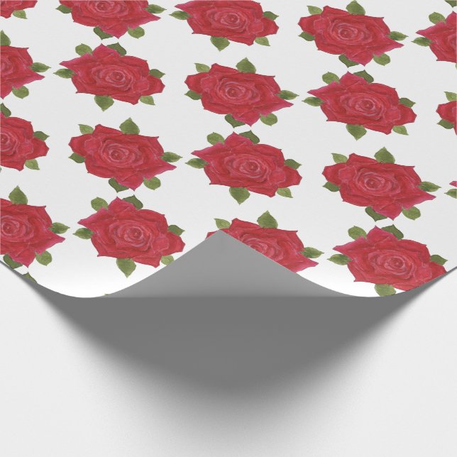 Papel De Presente Rosas vermelhas românticas no papel de (Ponta)