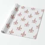 Papel De Presente Rosé Dourado e Dourado Vinho Litter temático<br><div class="desc">Papel de embrulho de vidros de vidros com brilho em Paris.</div>