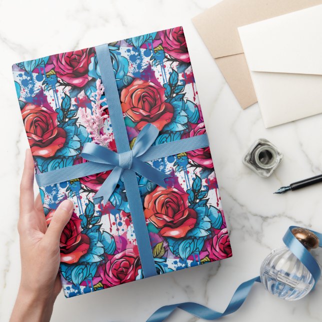 Papel De Presente Rose Graffiti Urban Streetwear  (Presentear)