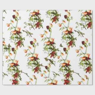 Papel De Presente Rose Petal Vine Floral Greenery Wrapping Paper