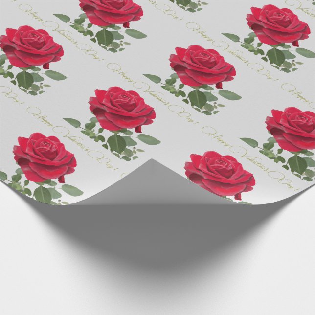 Papel De Presente Rose rouge - red rose valentine’s day (Ponta)