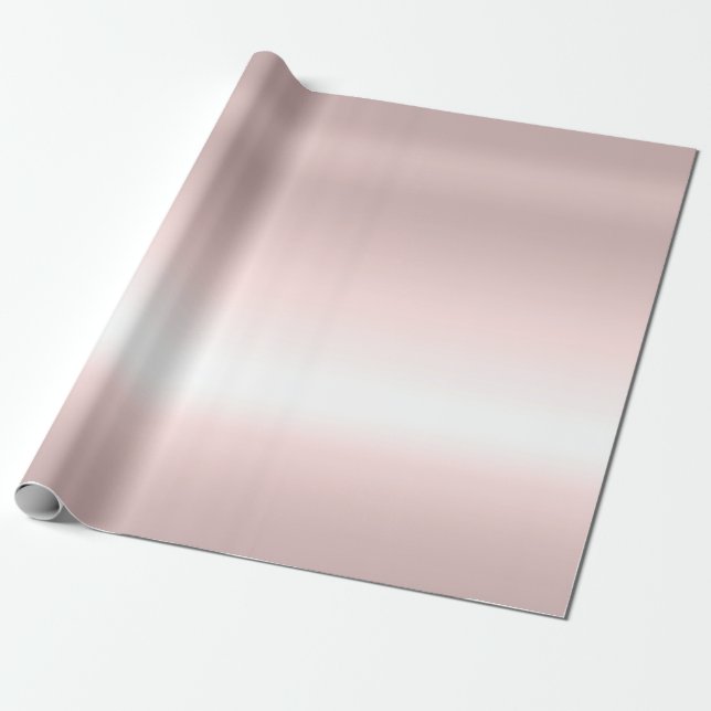 Papel De Presente Rosegold Modern Elegante Rosa de aparência metálic (Desenrolado)