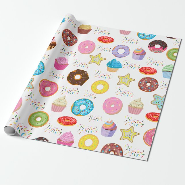 Papel De Presente ROSQUINHA e CUPCAKES (Desenrolado)