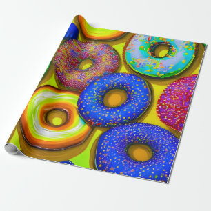 Papel De Presente Rosquinhas coloridas amarelas