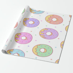 Papel De Presente Rosquinhas Coloridas de Tendência legal