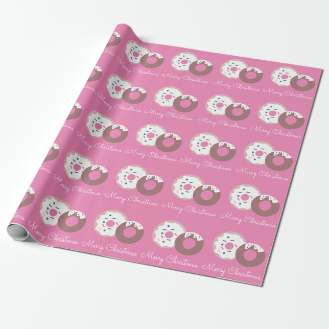 Papel De Presente Rosquinhas de Natal Granulado Padaria Feliz Natal (Desenrolado)