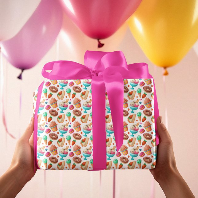 Papel De Presente ROSQUINHAS e SORVETE (Criador carregado)