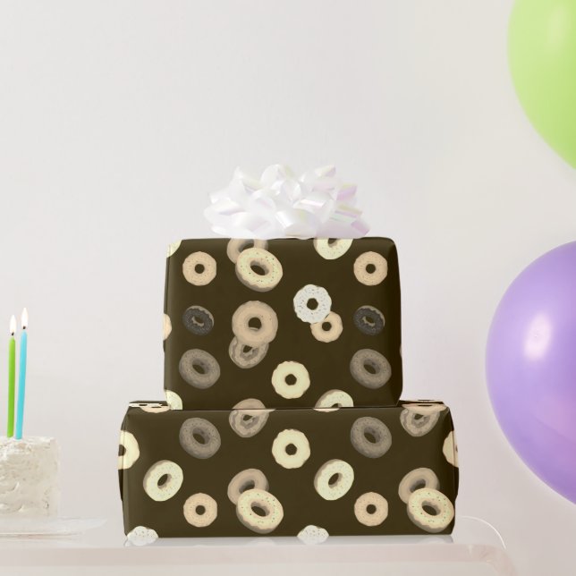 Papel De Presente Rosquinhas elegantes de chocolate baunilha castanh (Presentes para festas)