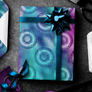 Papel De Presente Rosquinhas surpreendentes   Mânre Holográfico Irid