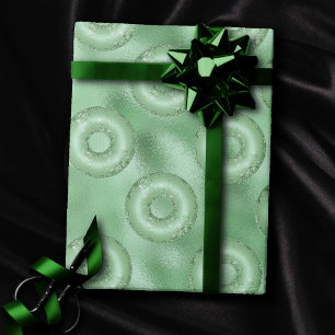Papel De Presente Rosquinhas surpreendentes Padrão de cinza verde