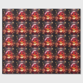 Papel De Presente Rosto Bubbly Vermelho Transparente Com Estrelas