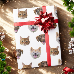 Papel De Presente Rosto de Cachorro Personalizado, Gato de Cachorro,