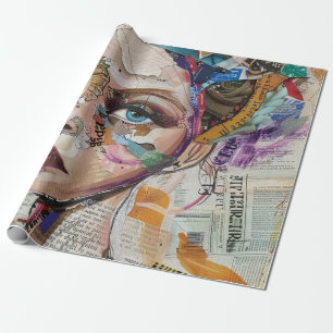 Papel De Presente Rosto de Colagem de Álbum de Recortes Vintage (6)