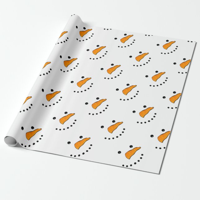 Papel De Presente Rosto de Neve (Desenrolado)