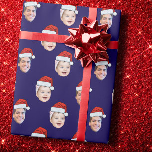 Papel De Presente Rosto de Papai Noel Personalizado