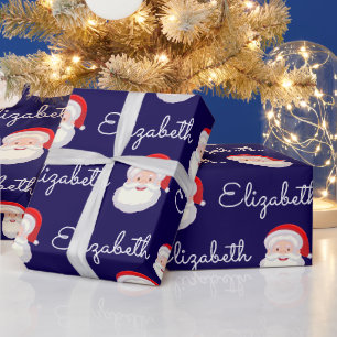 Papel De Presente Rosto de Papai Noel Rosa Presente de Natal Persona