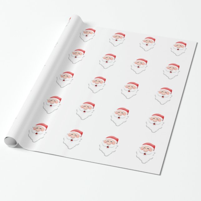 Papel De Presente Rosto Papai Noel de Natal (Desenrolado)