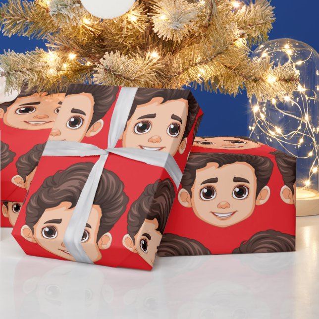 Papel De Presente Rosto Personalizado Aniversário Casamento (Feriados)