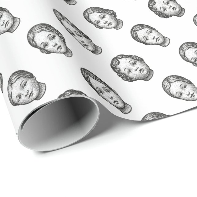 Papel De Presente Rostos de Bonecas (Ponta do rolo)
