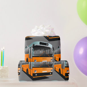 Papel De Presente Rota 56 do Ônibus de Trânsito Laranja Commuter da