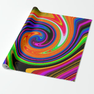 Papel De Presente Roteiro Retro Laranja