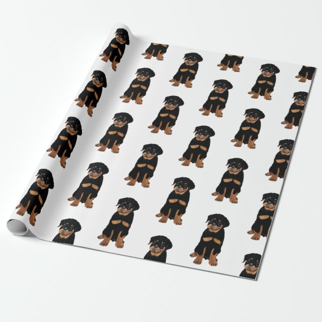 Papel De Presente Rottweiler (Desenrolado)